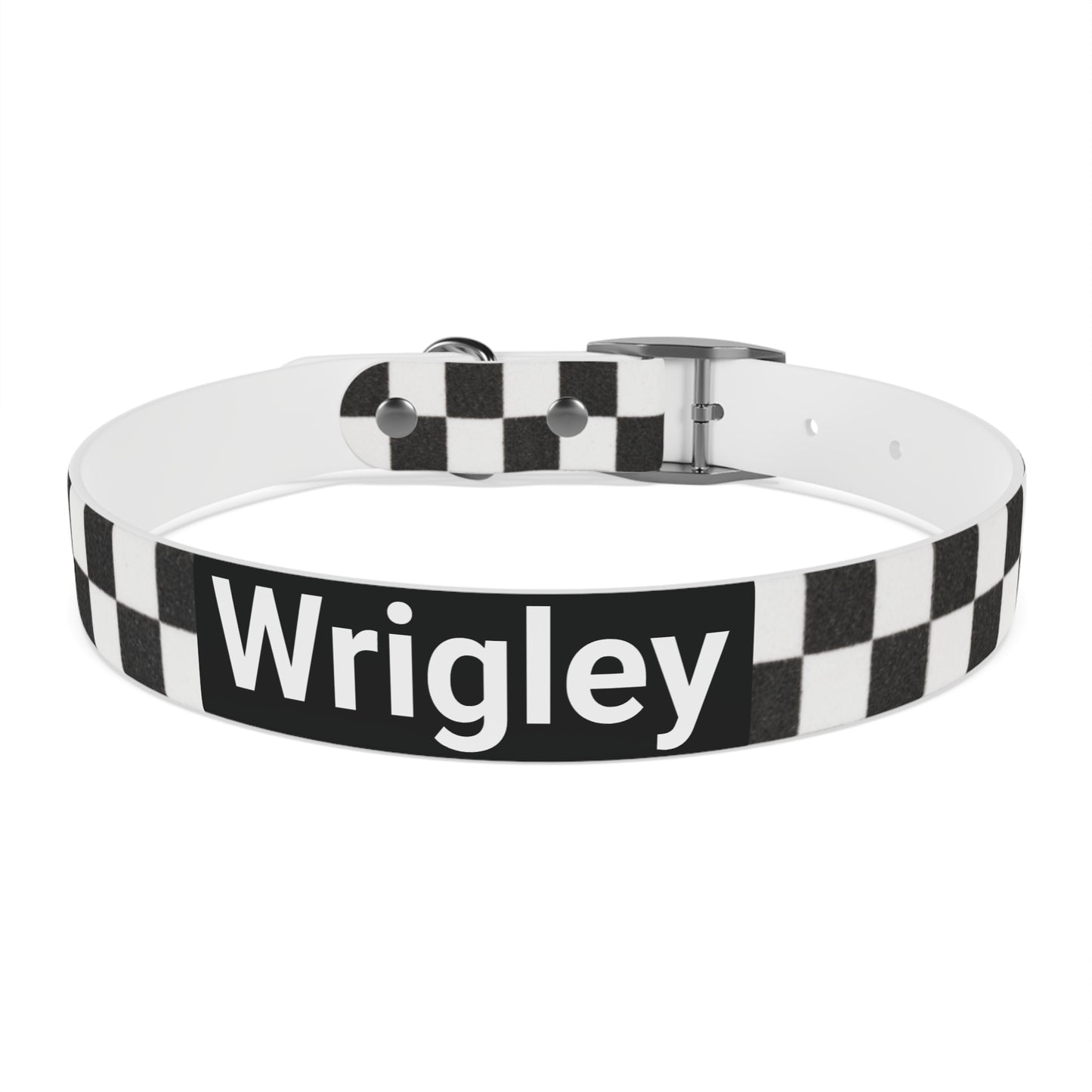 Personalized Checkered Dog Collar