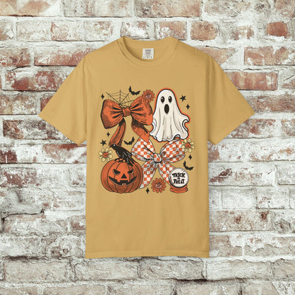 Spooky Halloween Ghost Bow T-shirt