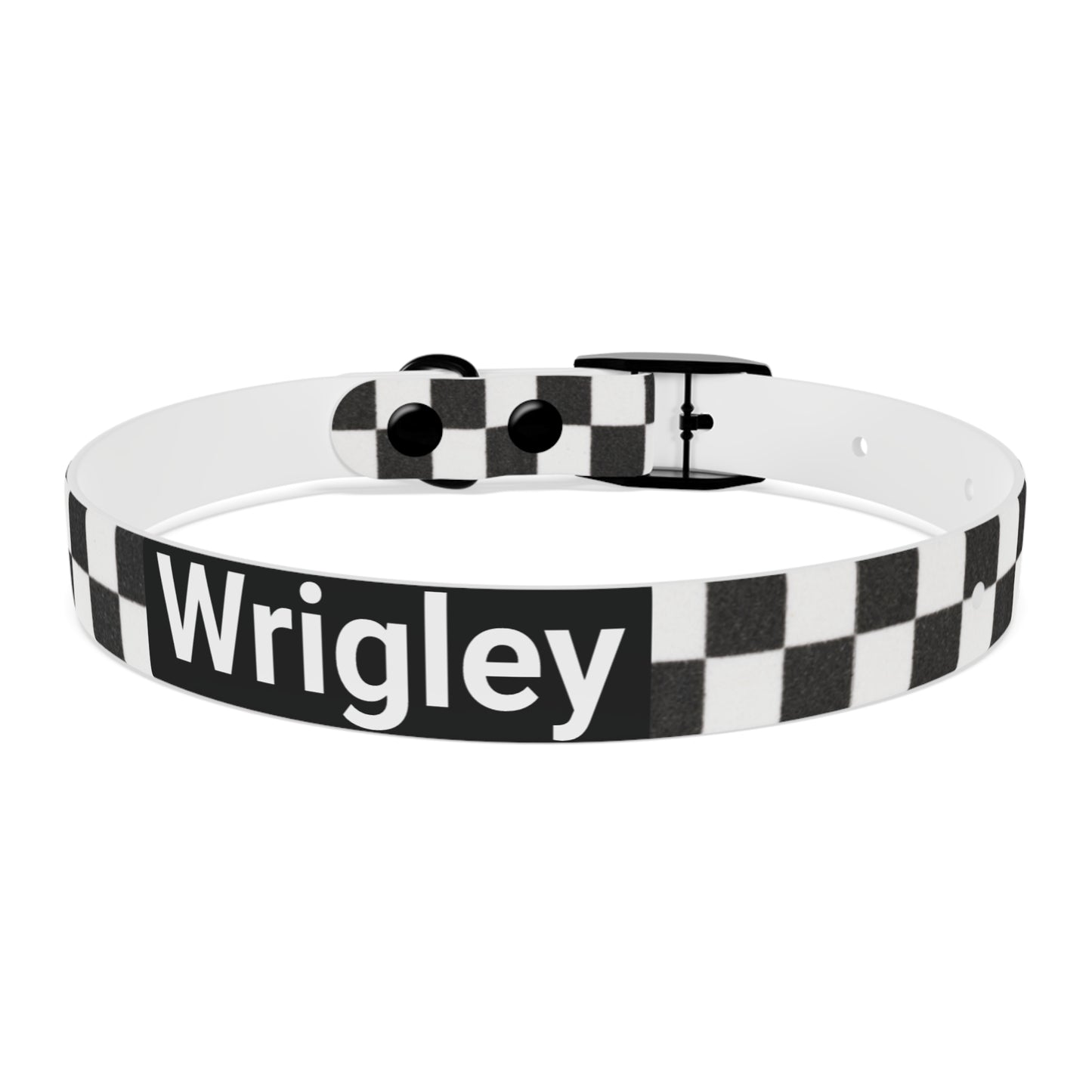 Personalized Checkered Dog Collar