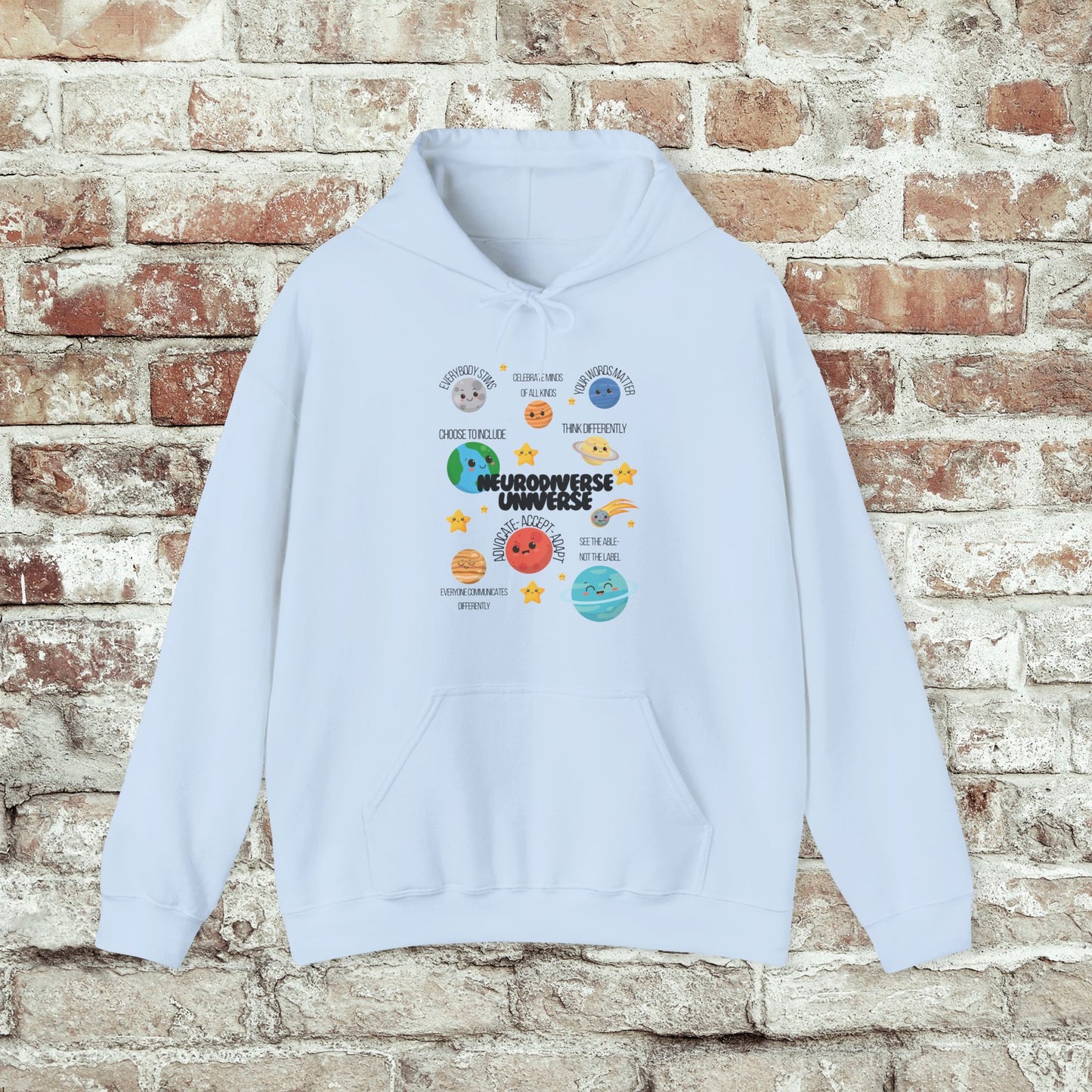 Neurodiverse Universe Unisex Hoodie, Inclusive Sweatshirt, Gift for Neurodiversity Awareness, Choose To Include, Teacher Parent Mom Dad Kid