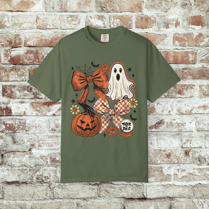 Spooky Halloween Ghost Bow T-shirt