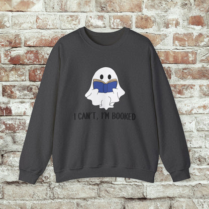 I Can't, I'm Booked, Ghost Crewneck Sweatshirt