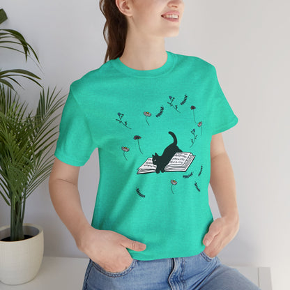 Book Lover's Cat Tee