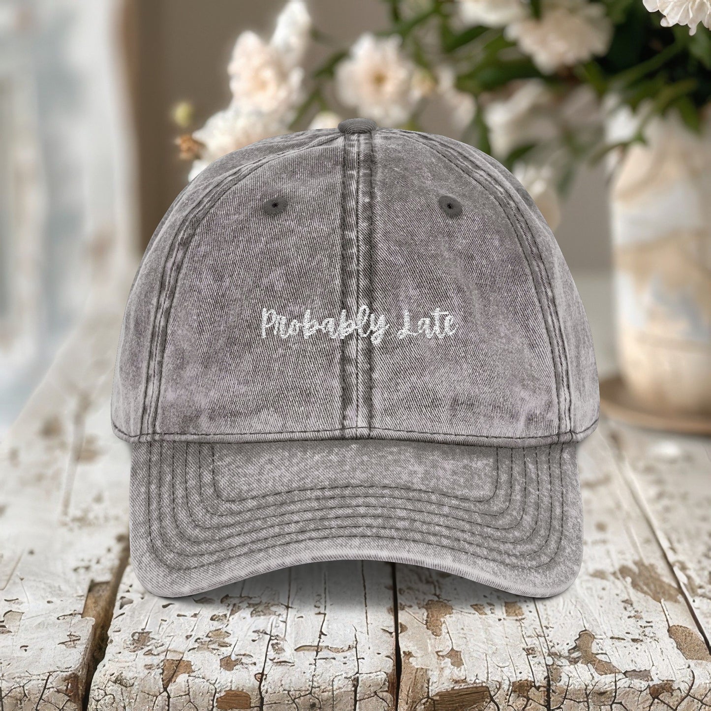 Probably Late Embroidered Distressed Hat