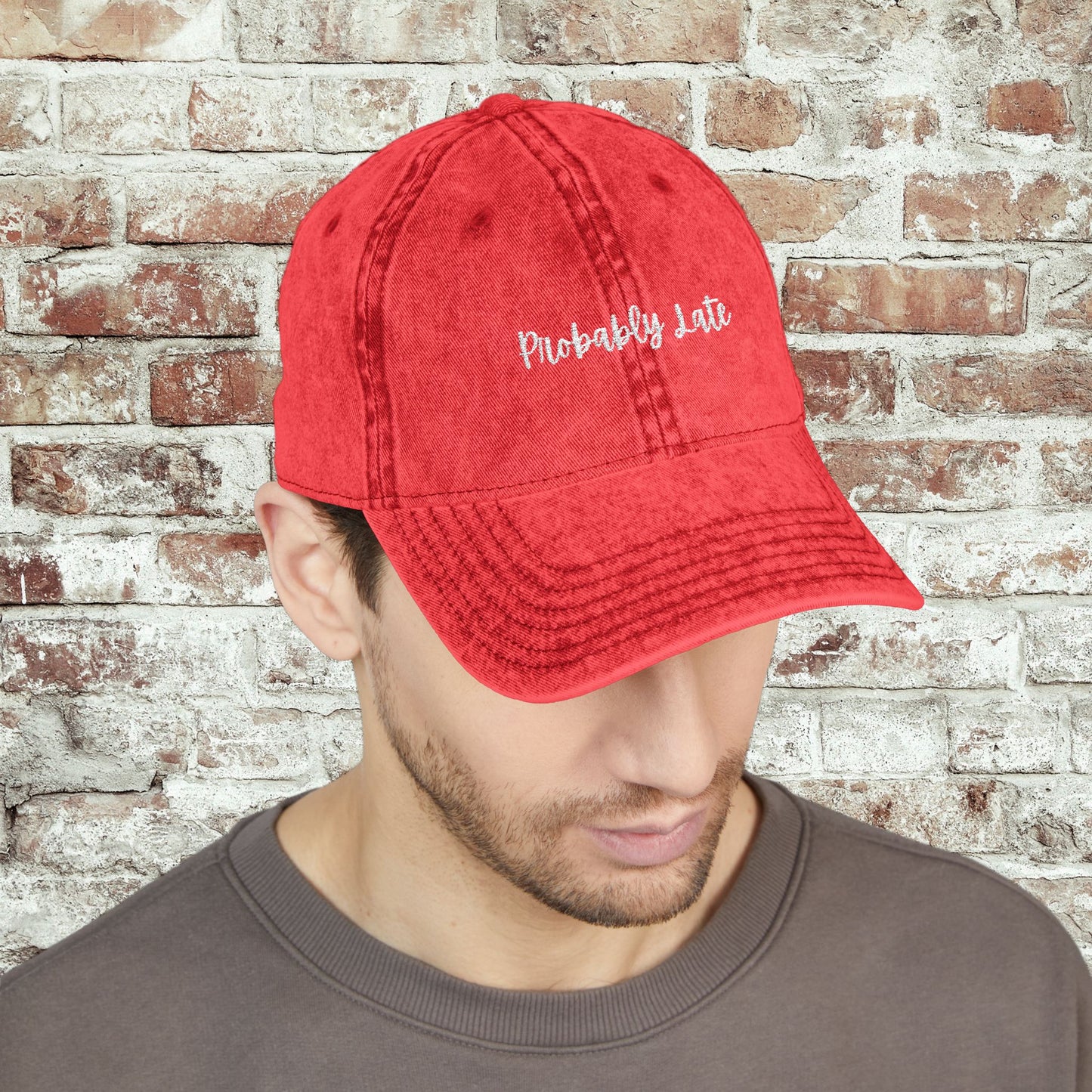 Probably Late Embroidered Distressed Hat