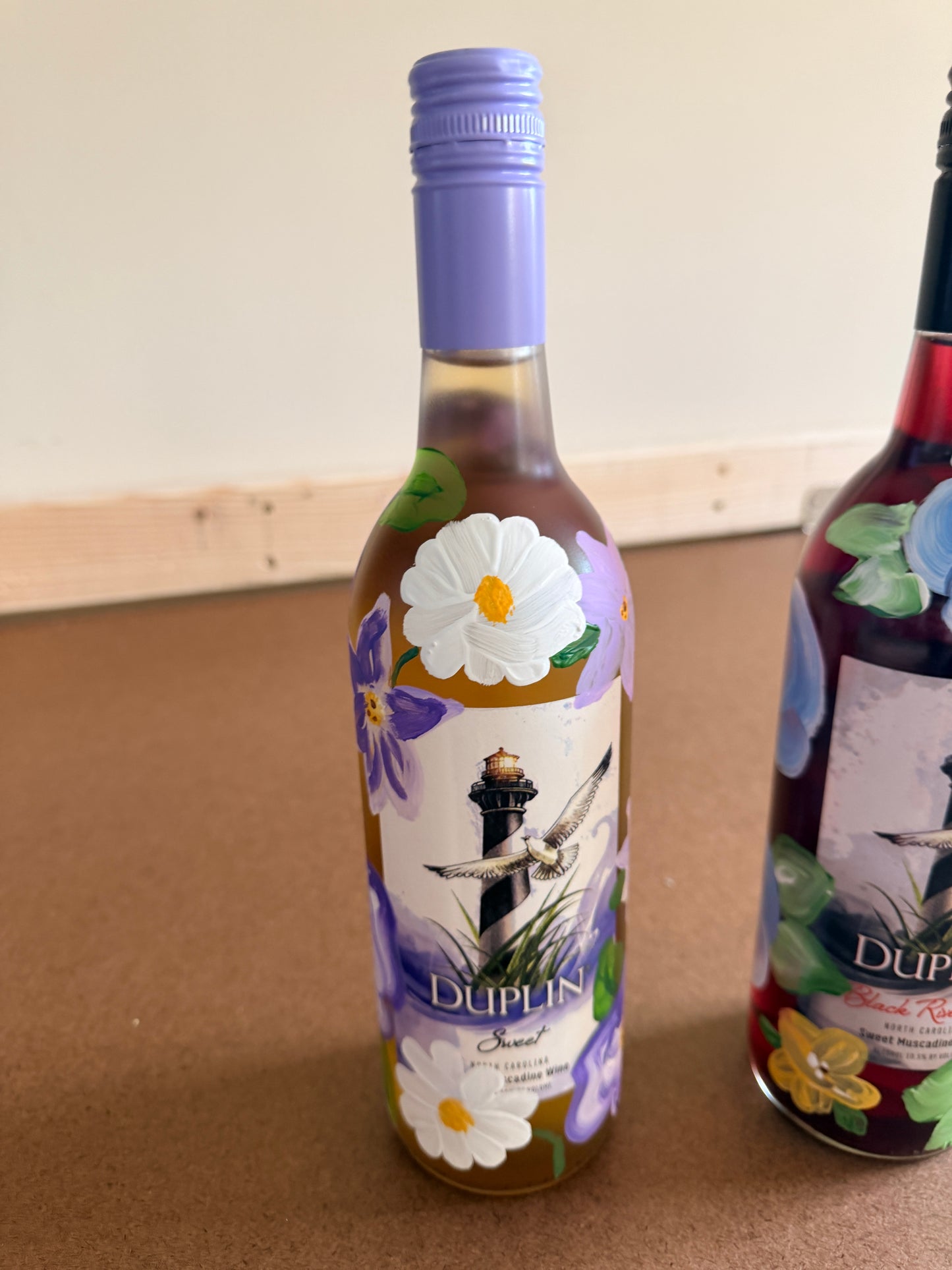 Hand-Painted Glass Bottle