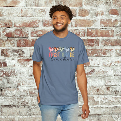 First Grade Teacher Unisex Shirt Comfort Colors