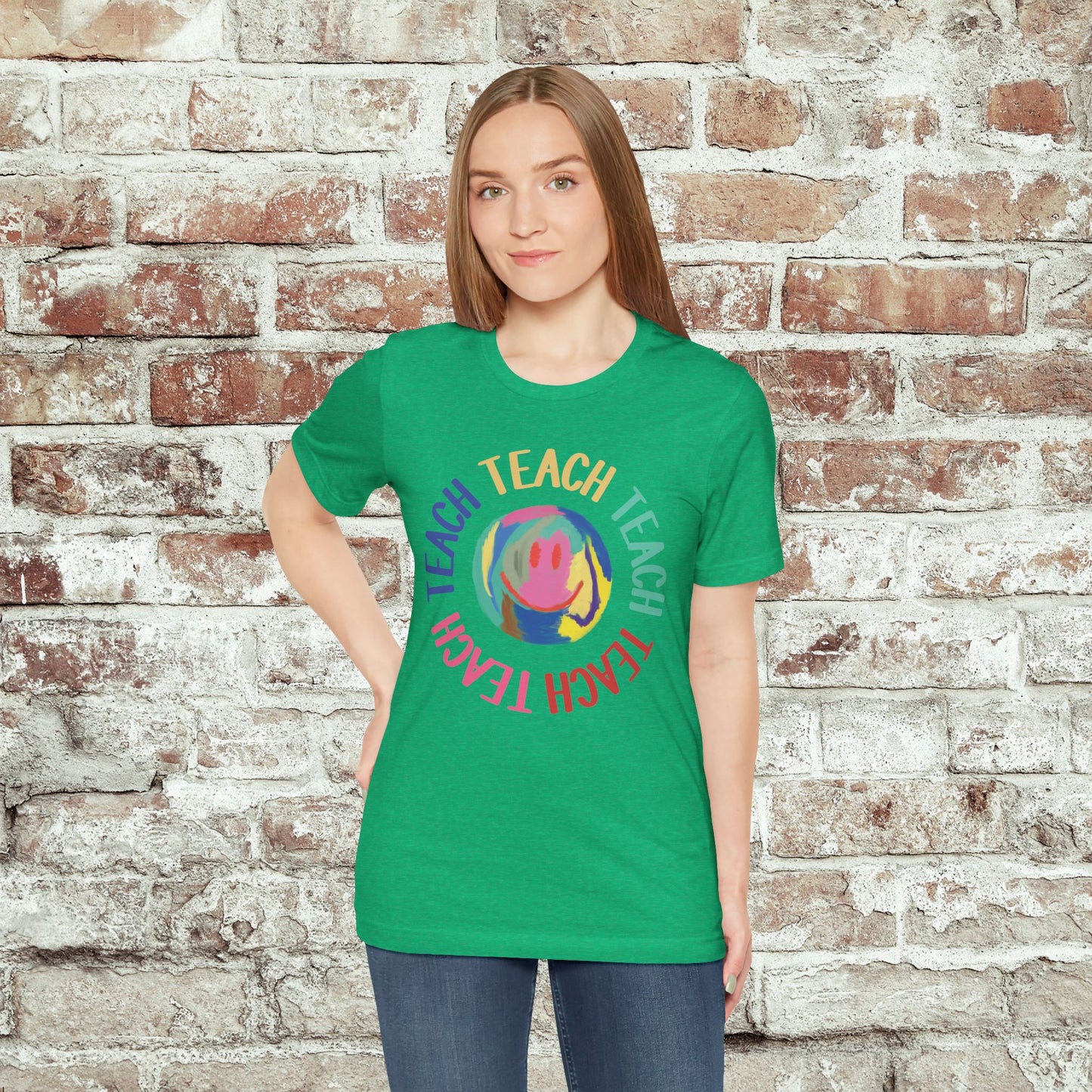 Unisex Soft-Style Teach Teach Teach Shirt for Teachers