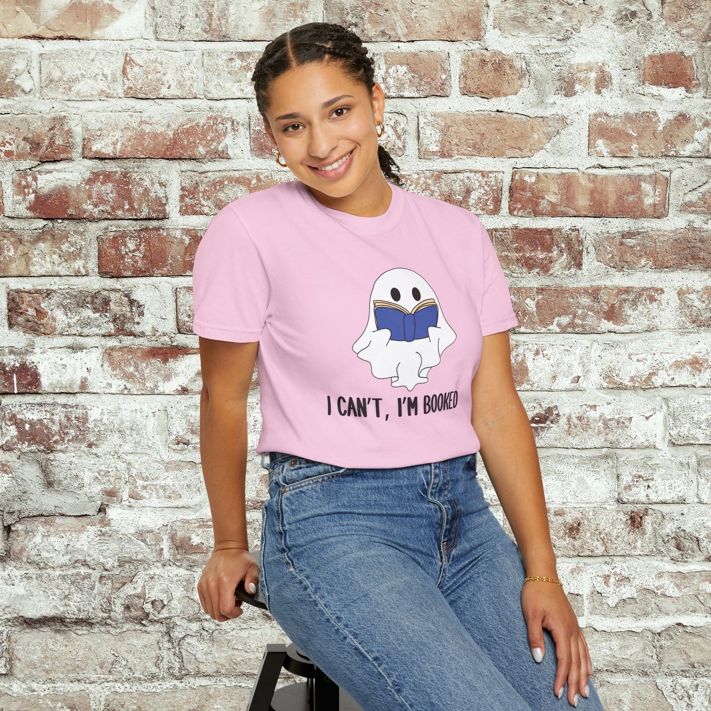 I Cant I'm Booked Ghost Comfort Colors Tee