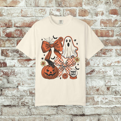 Spooky Halloween Ghost Bow T-shirt