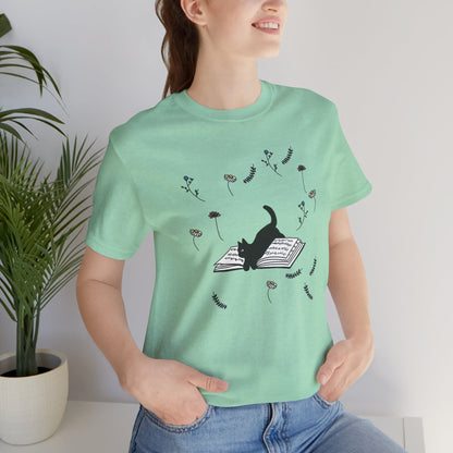 Book Lover's Cat Tee