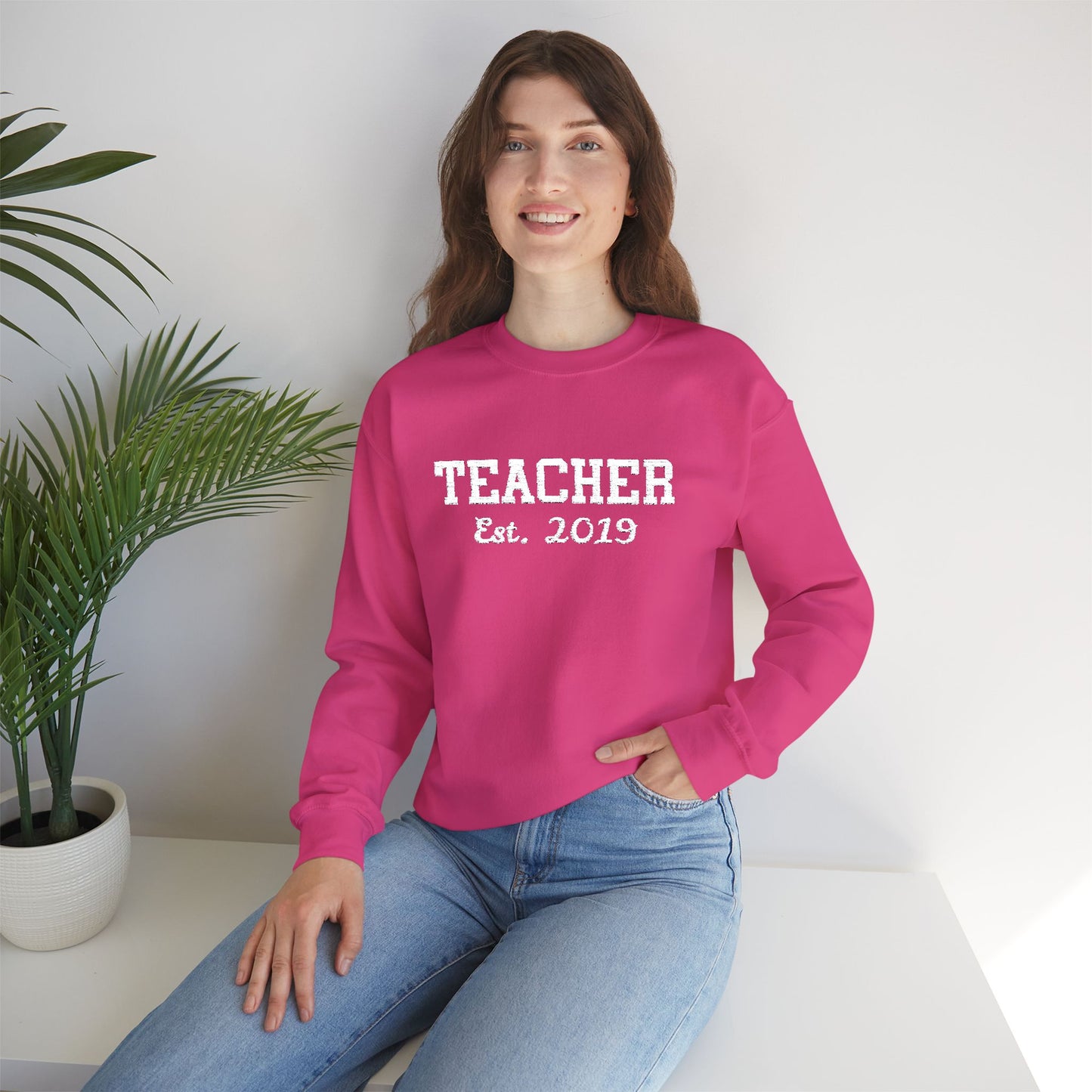 Embroidered Teacher Established (Custom Date) Sweatshirt