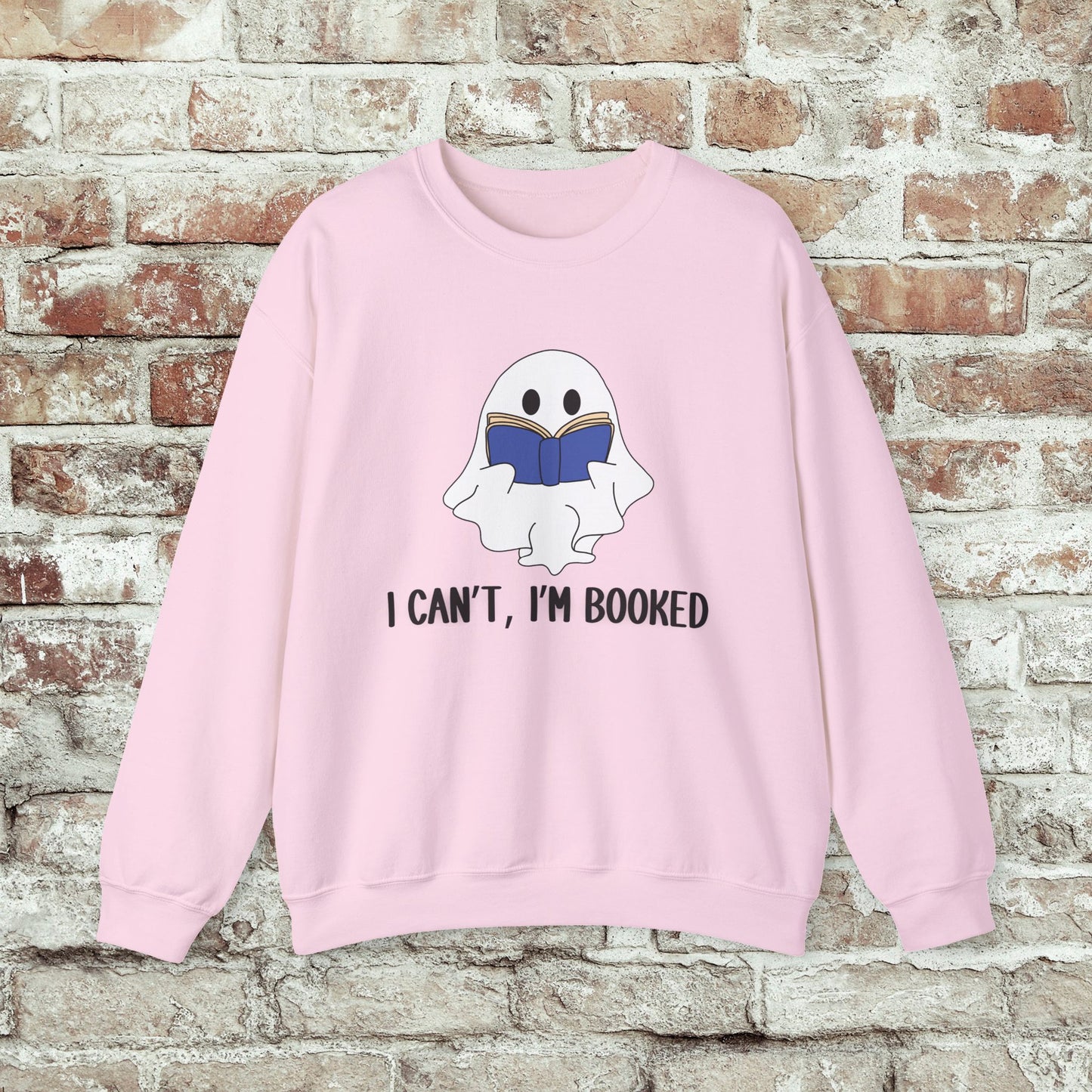 I Can't, I'm Booked, Ghost Crewneck Sweatshirt
