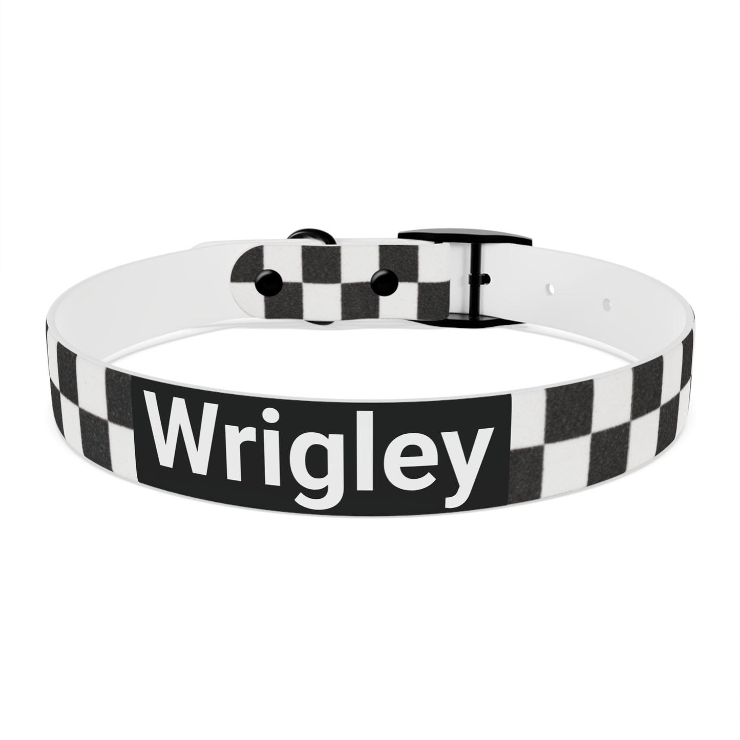 Personalized Checkered Dog Collar