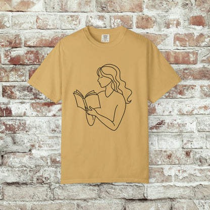 Reading Girl Outline T-Shirt