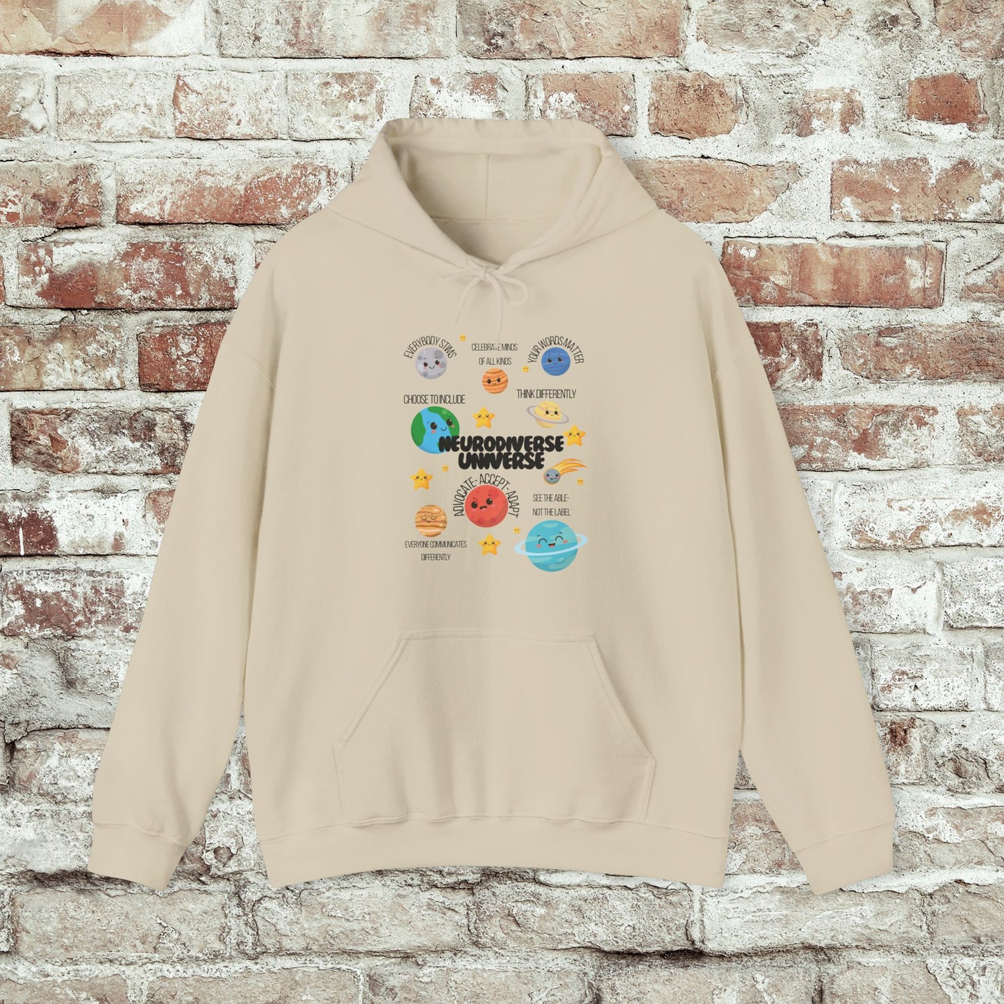 Neurodiverse Universe Unisex Hoodie, Inclusive Sweatshirt, Gift for Neurodiversity Awareness, Choose To Include, Teacher Parent Mom Dad Kid