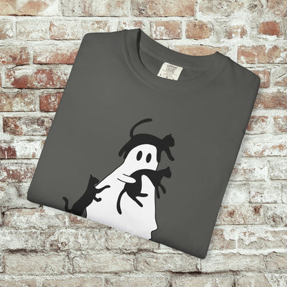 Spooky Ghost & Black Cats Comfort Colors Tee