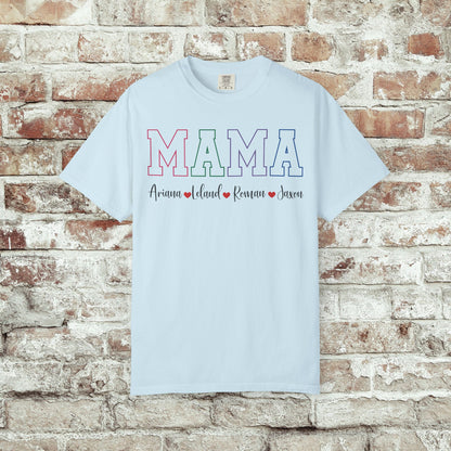 Custom MAMA T-Shirt with Kids Names
