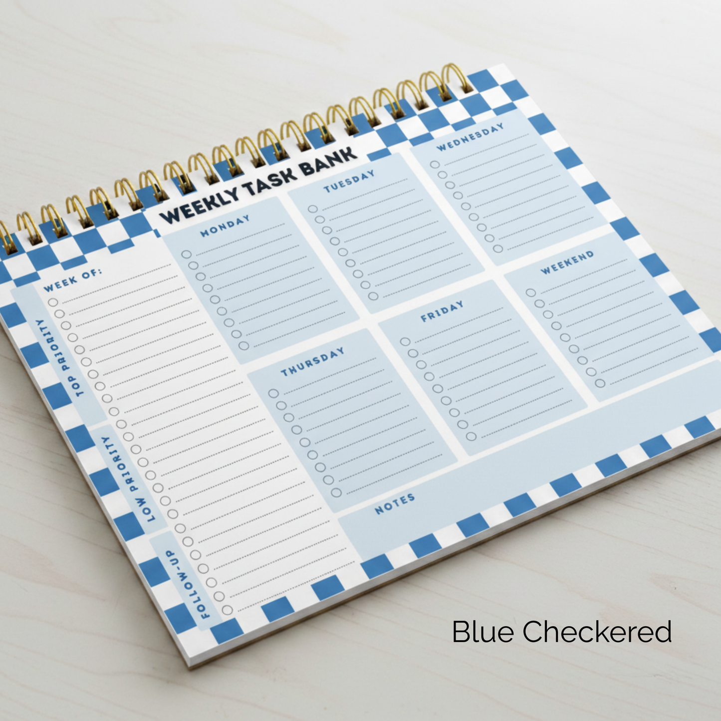 Spiral Bound Undated Weekly Task Bank