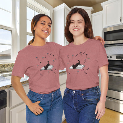 Book Lover's Cat Tee
