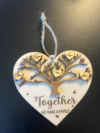 Family Tree Heart Personalized Ornament