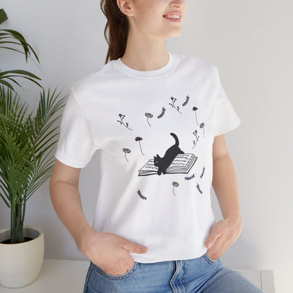 Book Lover's Cat Tee