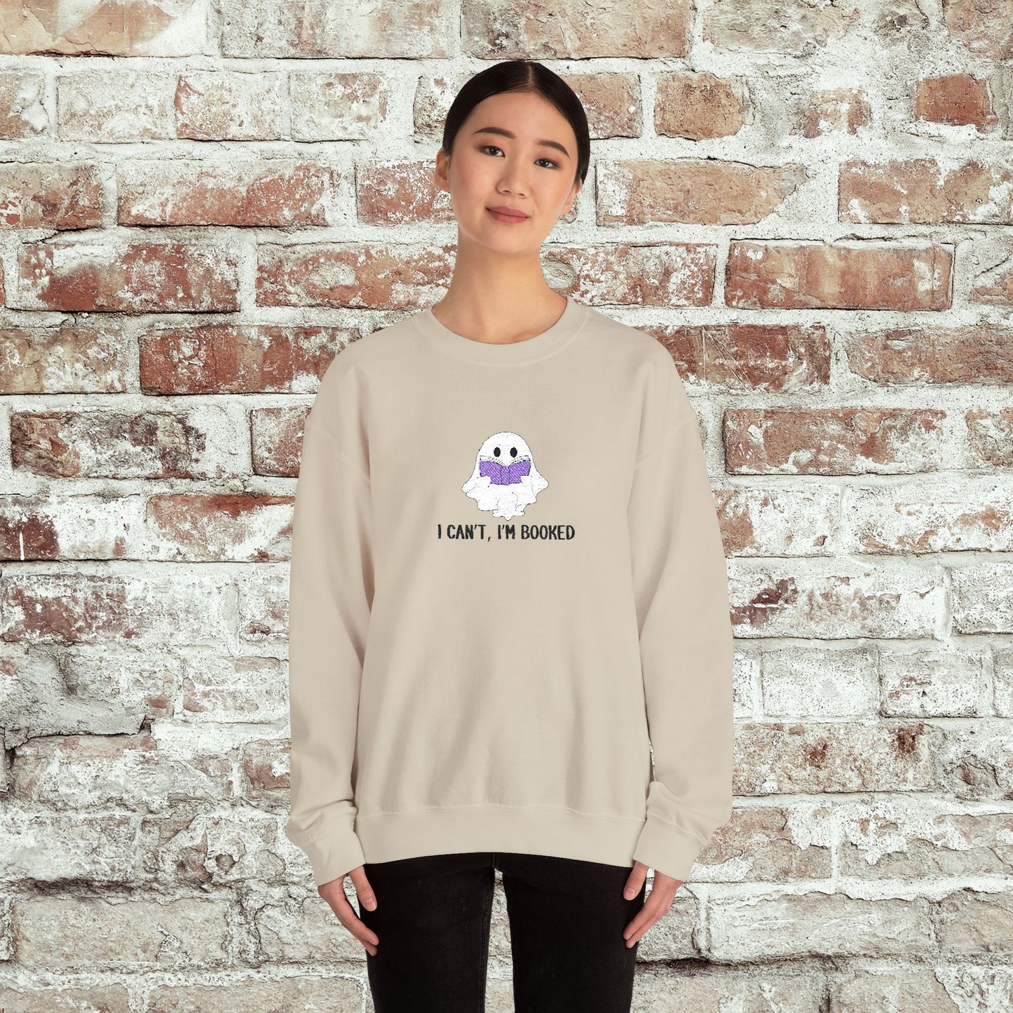 I Can't I'm Booked- EMBROIDERED Crewneck Sweatshirt