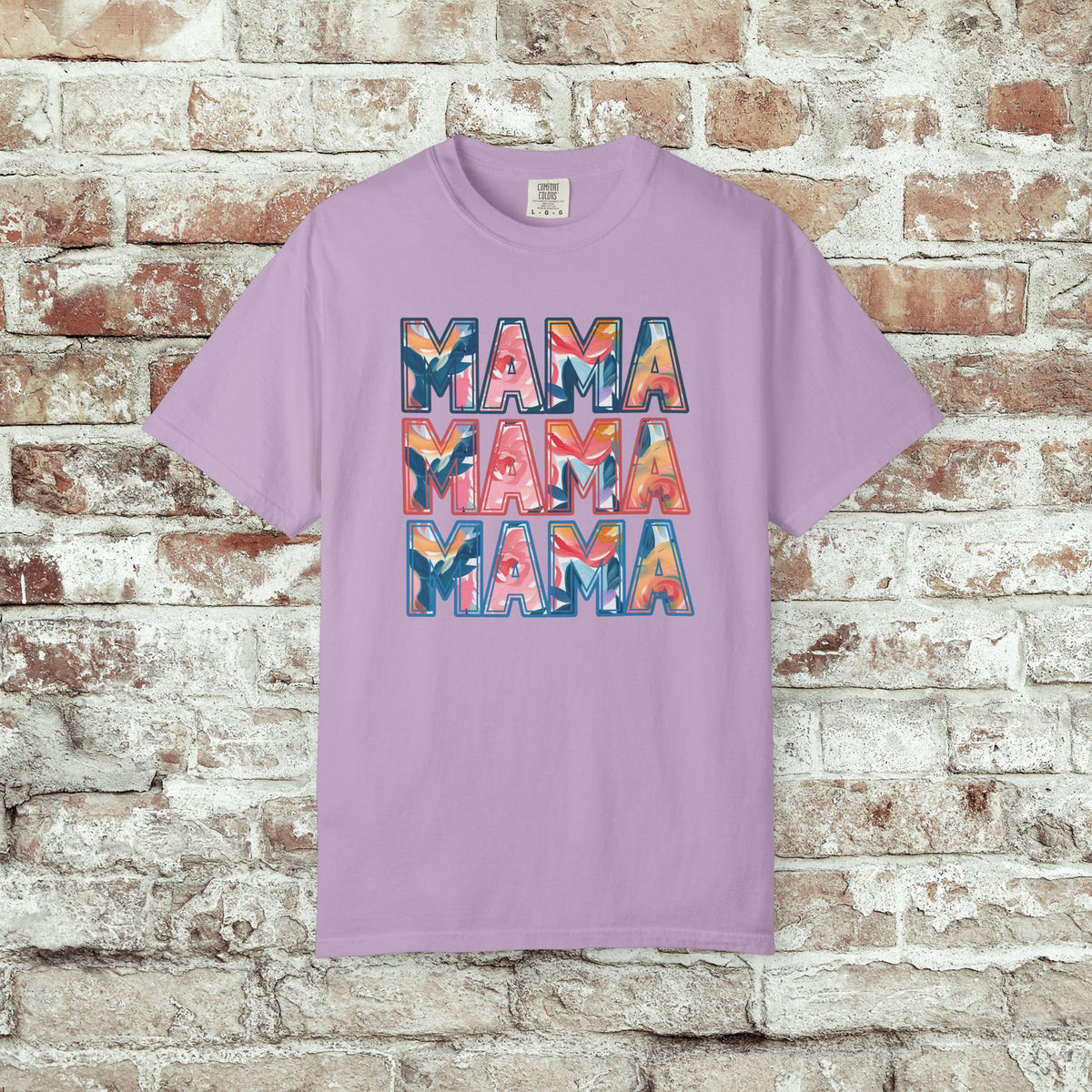 Stacked MAMA Comfort Colors Tee | Bold Retro Mom Shirt, Cute Mom Life Gift, Colorful Graphic Shirt for Moms, Oversized Fit Option, New Mom