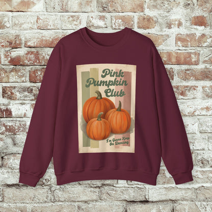 Pink Pumpkin Club Sweatshirt, Retro Fall Sweater