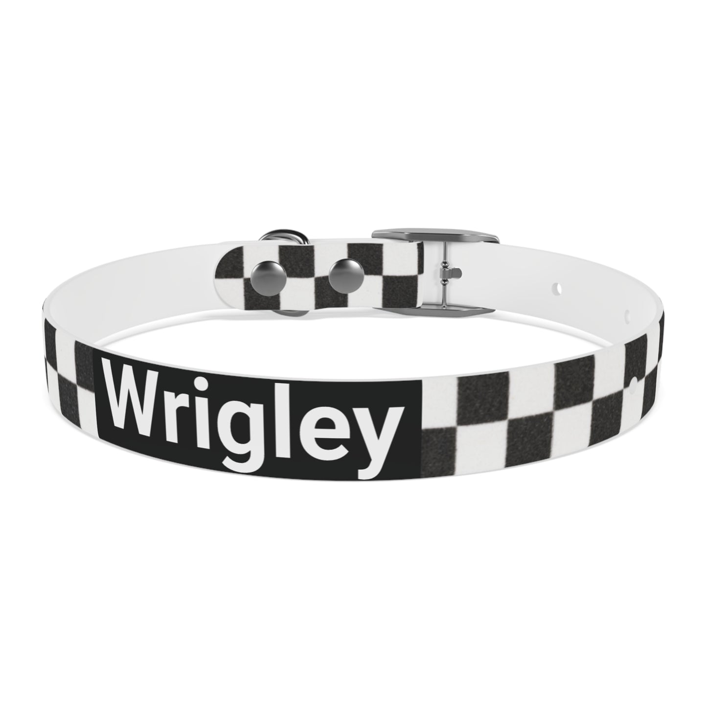 Personalized Checkered Dog Collar