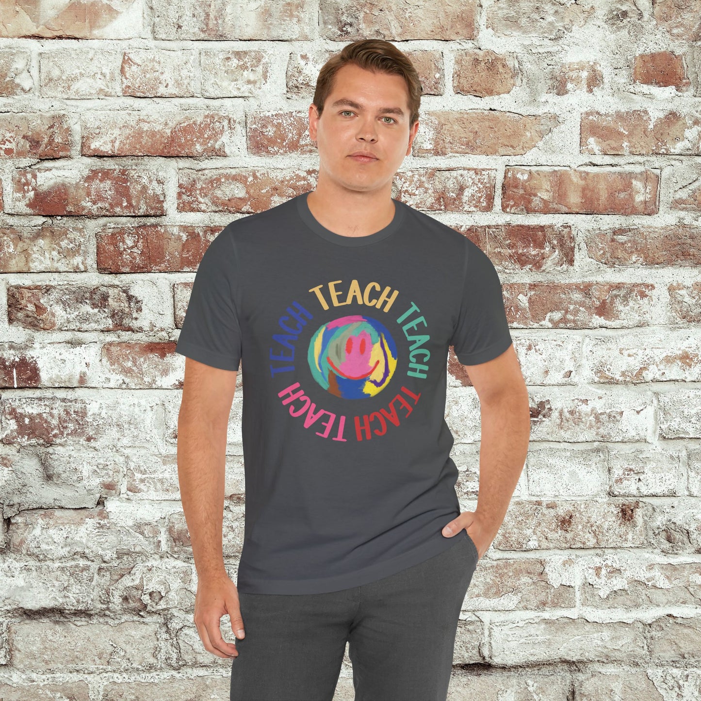 Unisex Soft-Style Teach Teach Teach Shirt for Teachers