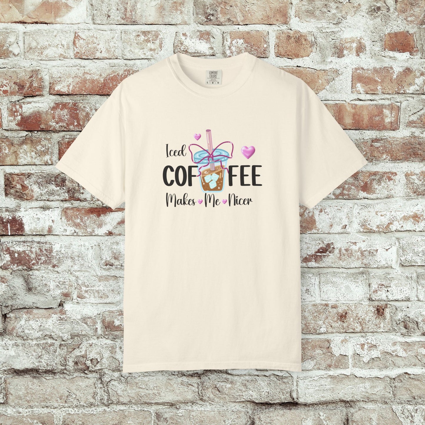 Iced Coffee Makes Me Nicer Comfort Colors T-Shirt