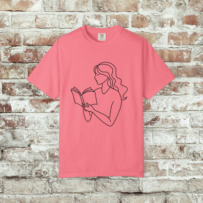 Reading Girl Outline T-Shirt