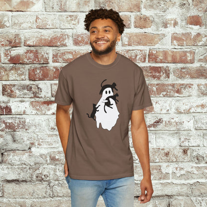 Spooky Ghost & Black Cats Comfort Colors Tee
