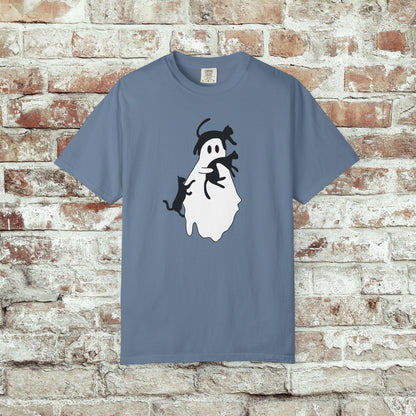 Spooky Ghost & Black Cats Comfort Colors Tee