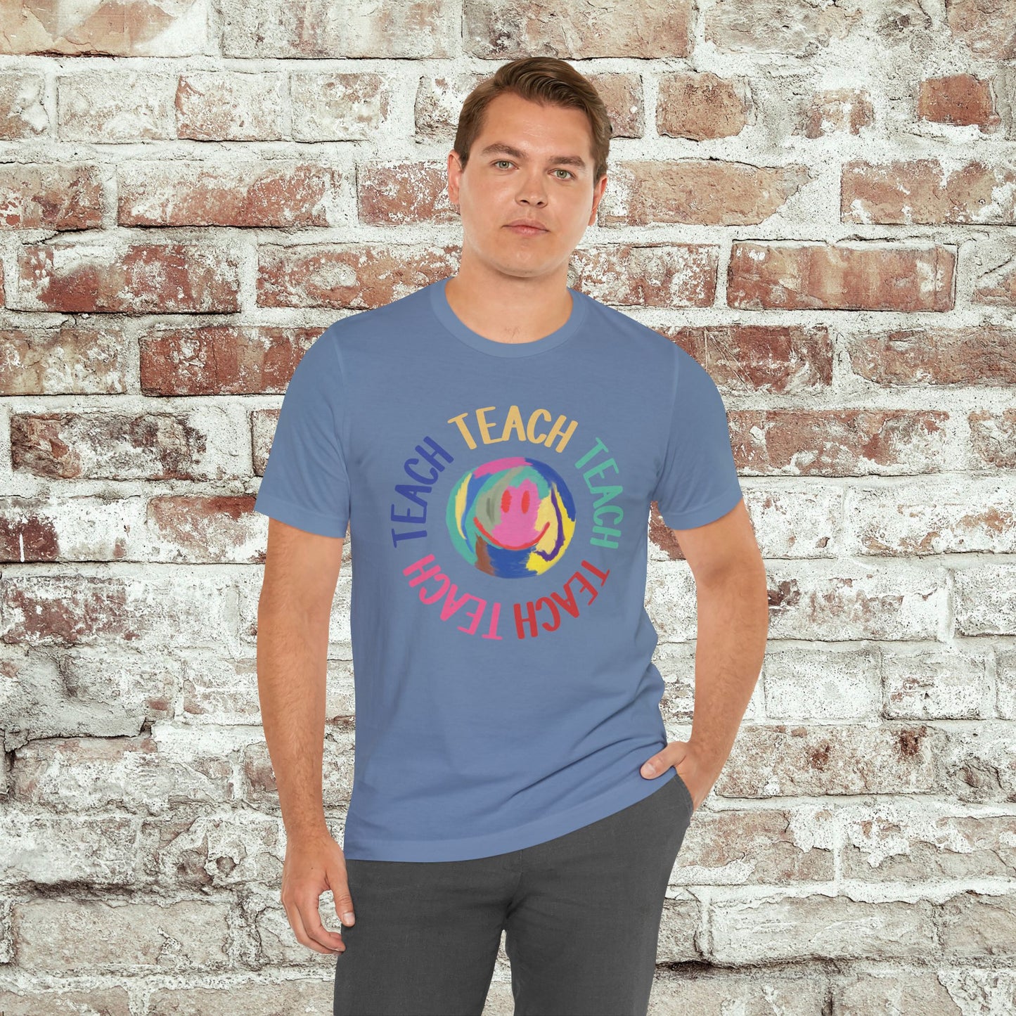 Unisex Soft-Style Teach Teach Teach Shirt for Teachers