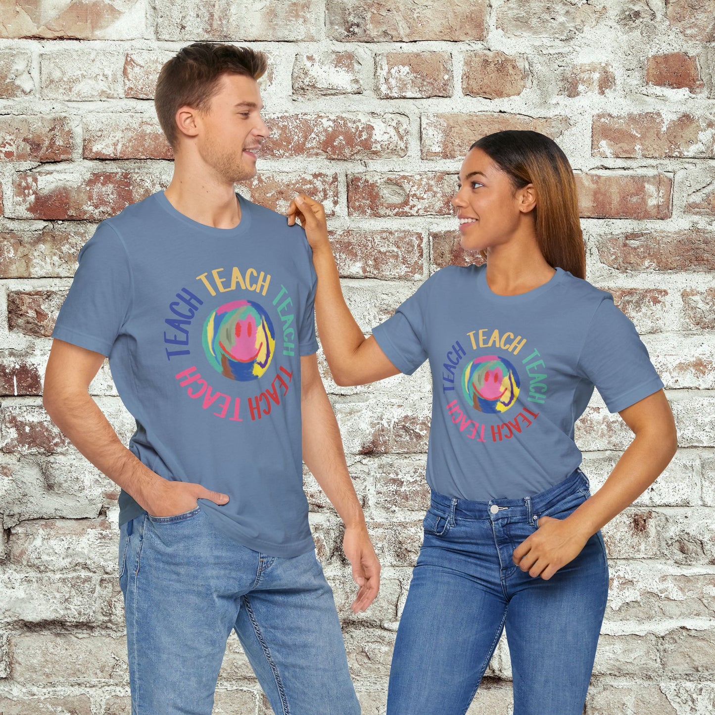 Unisex Soft-Style Teach Teach Teach Shirt for Teachers