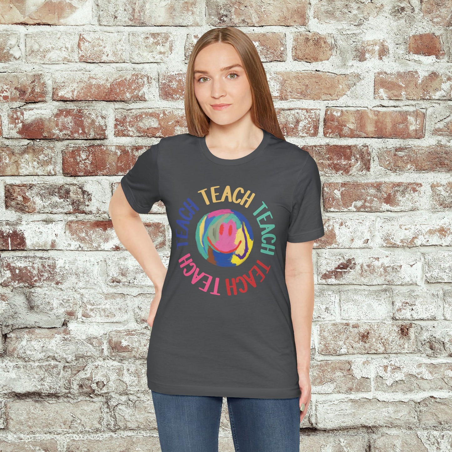 Unisex Soft-Style Teach Teach Teach Shirt for Teachers