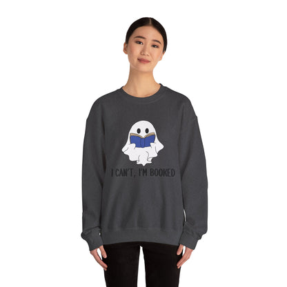 I Can't, I'm Booked, Ghost Crewneck Sweatshirt