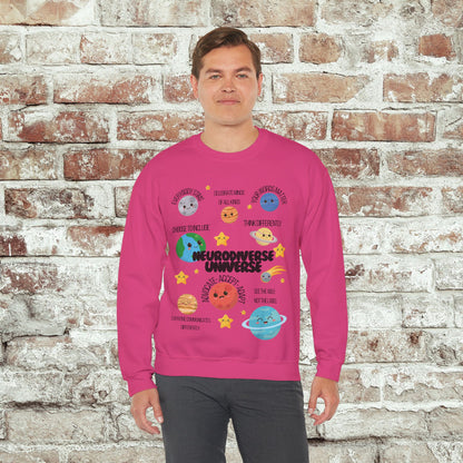 Neurodiverse Universe Crewneck Sweatshirt, Autism Acceptance Shirt, Mental Health Awareness, Choose to Include Tee Gift For Him or Her