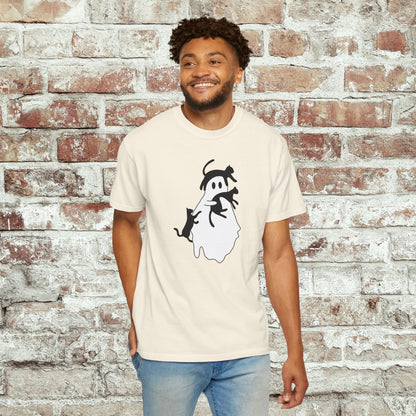 Spooky Ghost & Black Cats Comfort Colors Tee