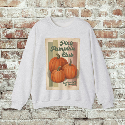 Pink Pumpkin Club Sweatshirt, Retro Fall Sweater