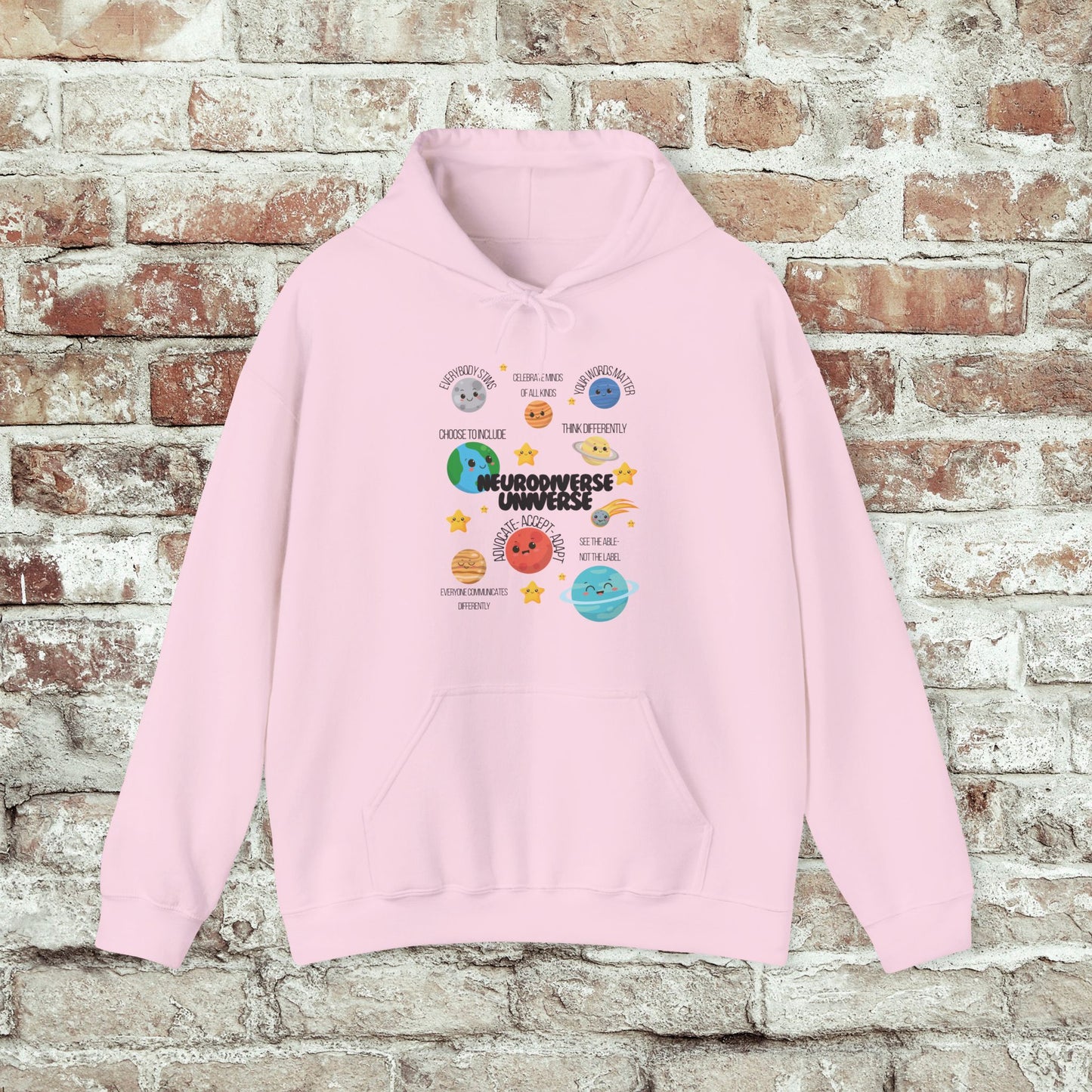 Neurodiverse Universe Unisex Hoodie, Inclusive Sweatshirt, Gift for Neurodiversity Awareness, Choose To Include, Teacher Parent Mom Dad Kid