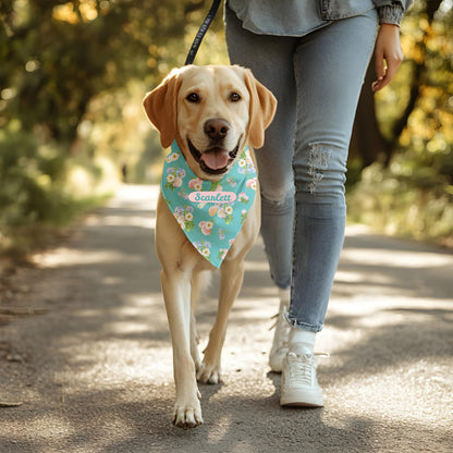 Clip-on Pet Bandana - Personalized Floral Design for Dogs and Cats