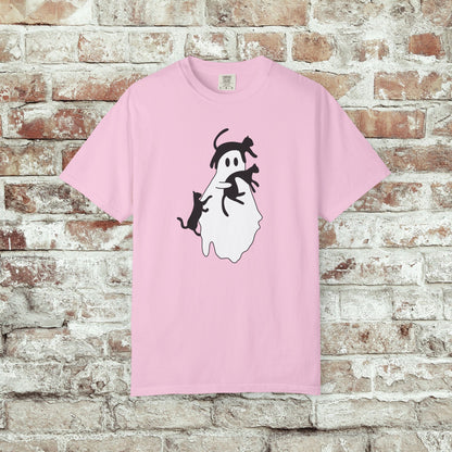 Spooky Ghost & Black Cats Comfort Colors Tee