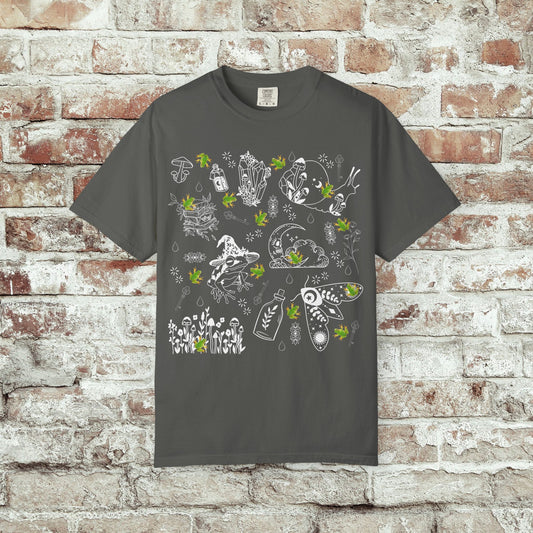 Frogs and Mushrooms Cottagecore Goblincore Tee