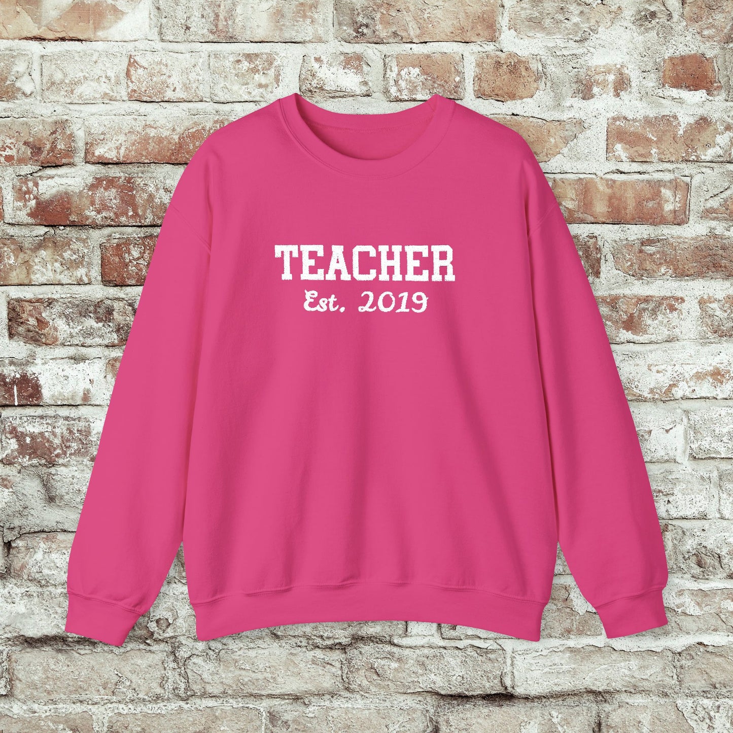 Embroidered Teacher Established (Custom Date) Sweatshirt