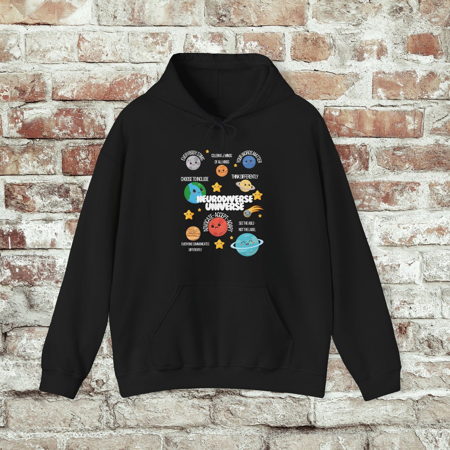 Neurodiverse Universe Unisex Hoodie, Inclusive Sweatshirt, Gift for Neurodiversity Awareness, Choose To Include, Teacher Parent Mom Dad Kid