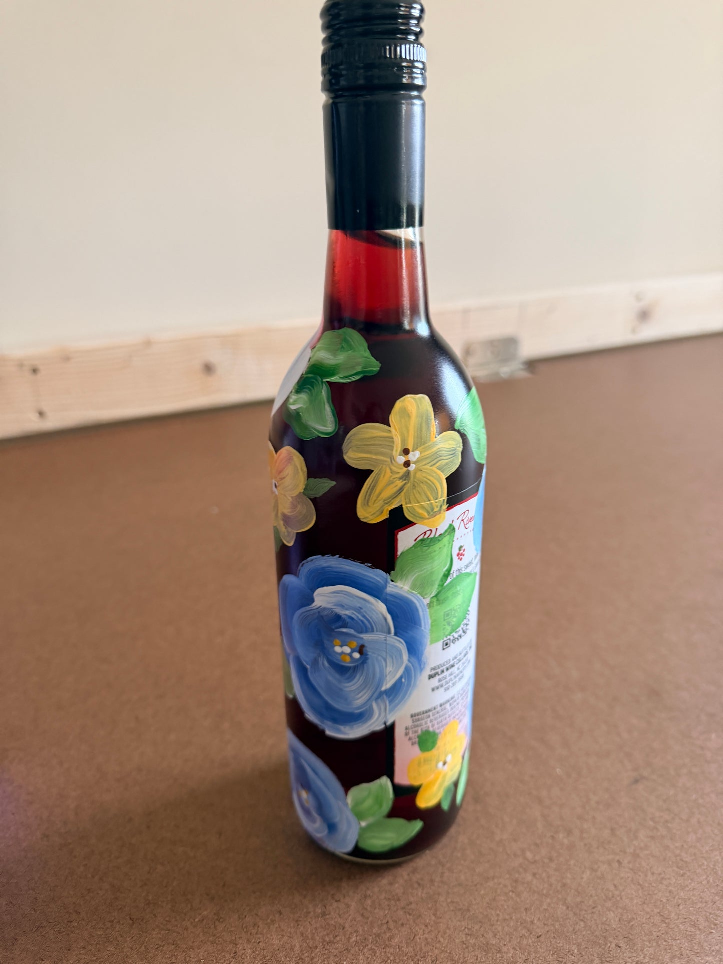 Hand-Painted Glass Bottle
