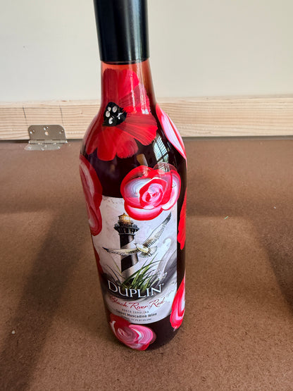Hand-Painted Glass Bottle